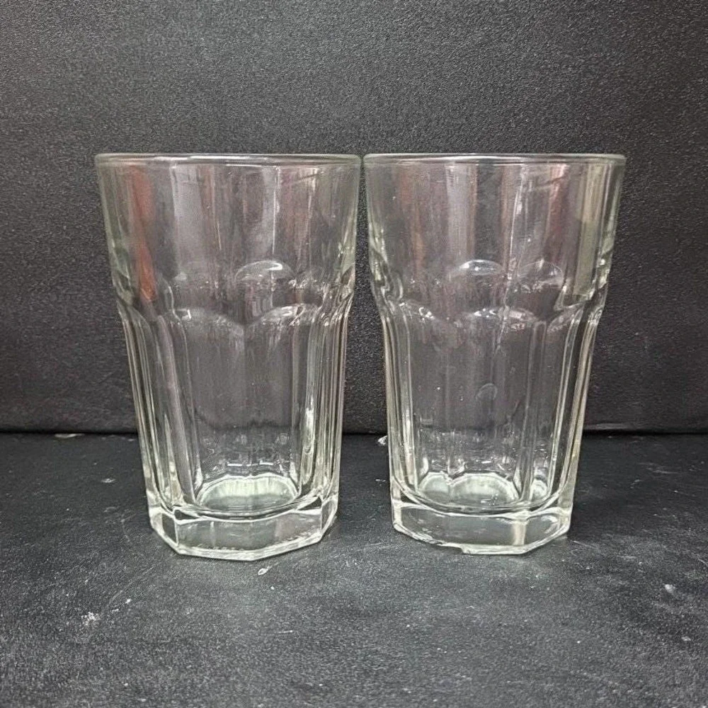 Libbey‎ Duratuff Clear Flat Juice Tumblers, Set of 2,  8oz Pressed Glassware
